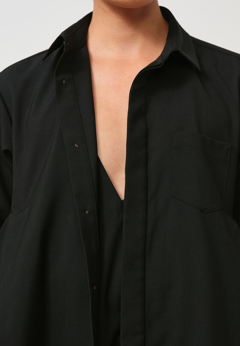 Sacai Long Swing Shirt in Black	