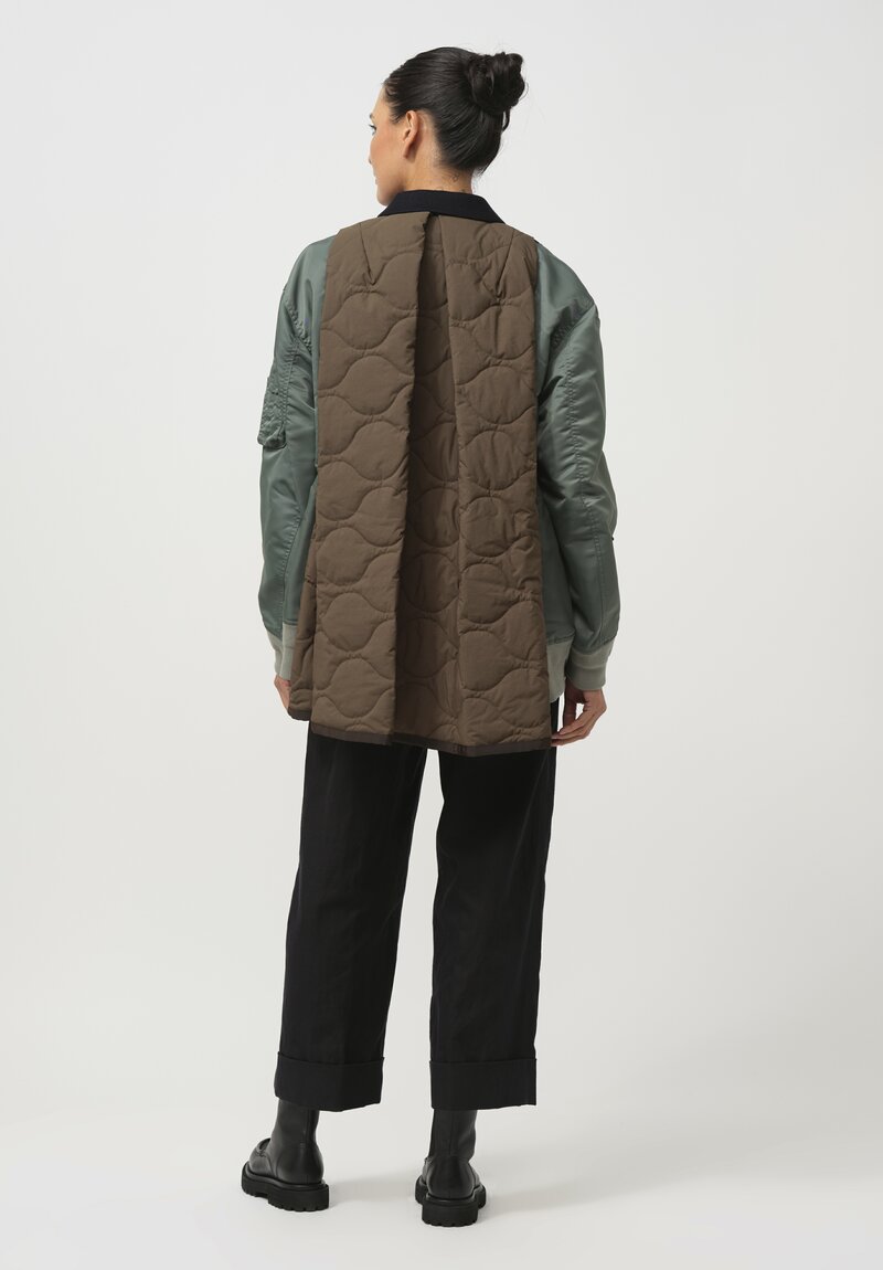 Sacai Melton x Nylon Quilted Coat	