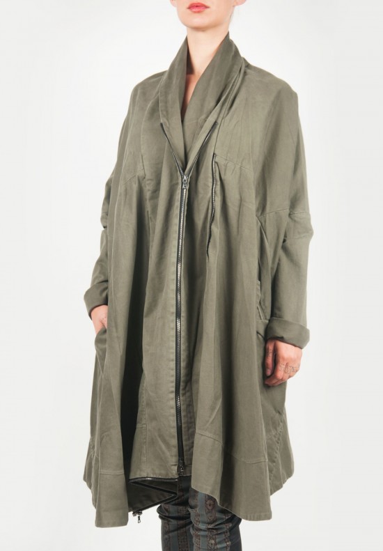 Gary Graham A Line Wrap Coat in Green