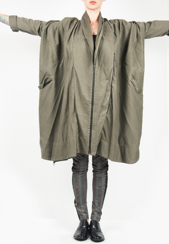 Gary Graham A Line Wrap Coat in Green