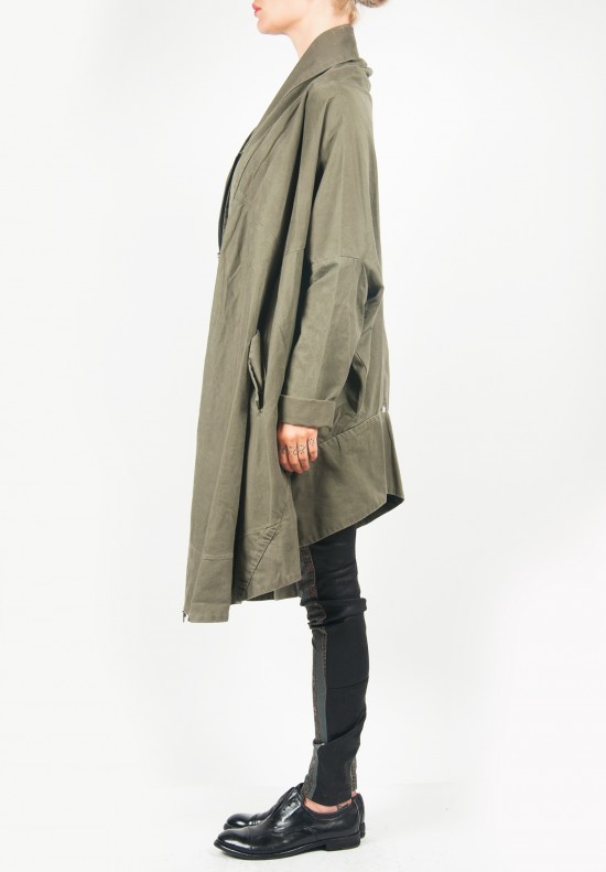 Gary Graham A Line Wrap Coat in Green