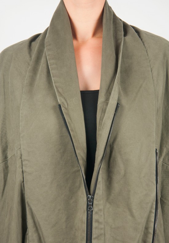 Gary Graham A Line Wrap Coat in Green