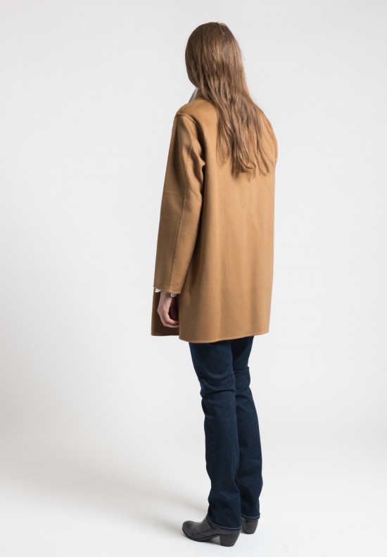 Pauw Cashmere Shawl Coat in Camel	