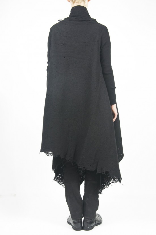 Uma Wang Long Wool Hole Sweater in Black