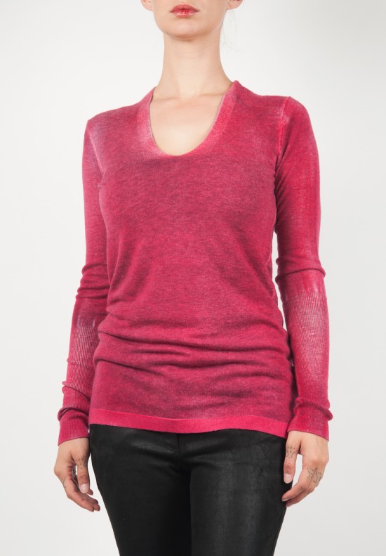 Wellness Cashmere Scoop Neck Pullover in Pink