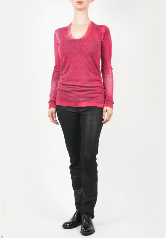 Wellness Cashmere Scoop Neck Pullover in Pink