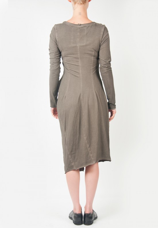 Rundholz Black Label Asymmetrical Long Sleeve Fitted Dress in Zin