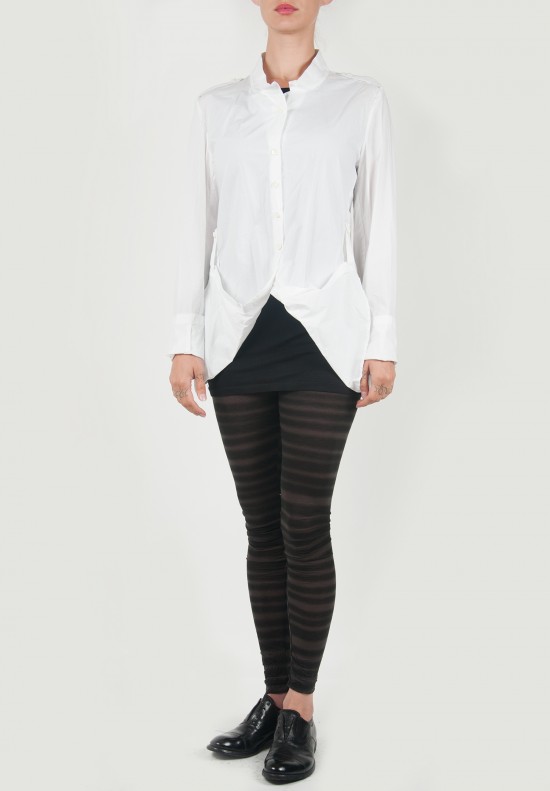 Rundholz Button Down Blouse in White