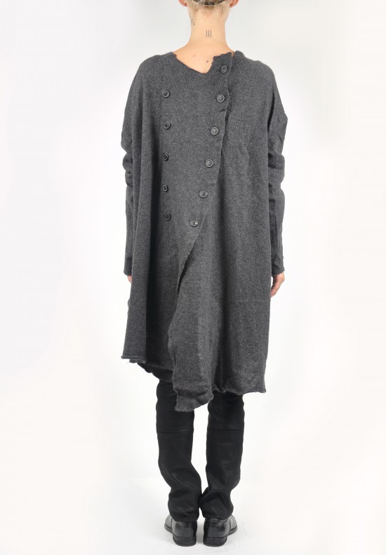 Rundholz Oversize Double Breasted Button Cardigan in Kohle | Santa Fe ...