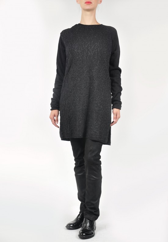 Lost & Found Dry Earth Texture Knit Tunic in Black