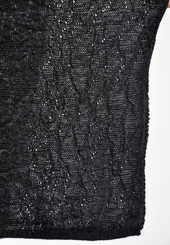 Lost & Found Dry Earth Texture Knit Tunic in Black