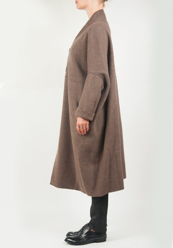 Oska Long Wool Coat in Morel