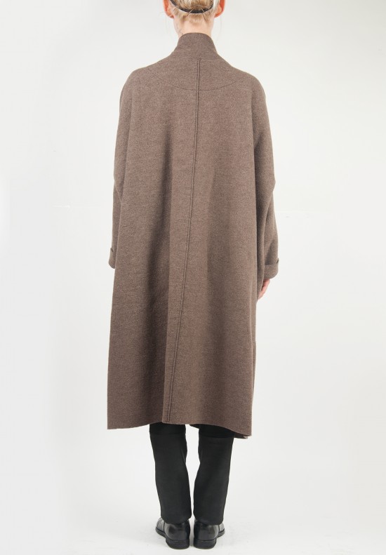 Oska Long Wool Coat in Morel