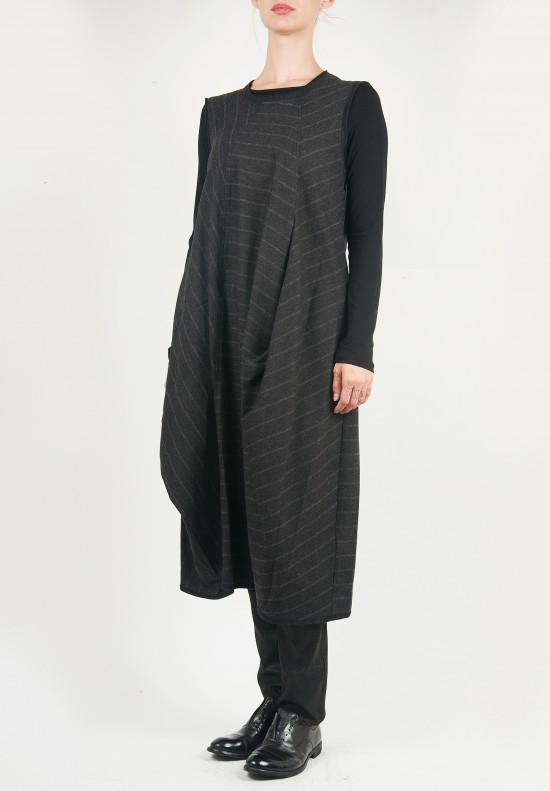 Oska Sleeveless Stripe Dress in Charcoal