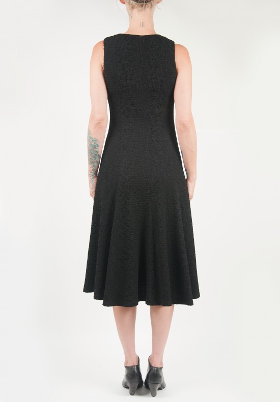 Anett Röstel Crinkled Sleeveless Exposed Zipper Dress in Black