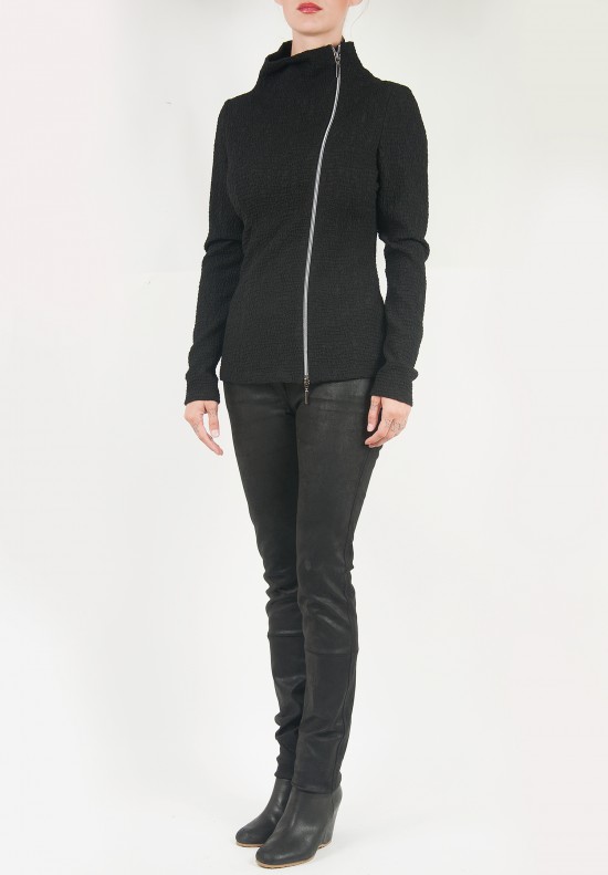 Anett Röstel Turtleneck Side Zipper Jacket in Black