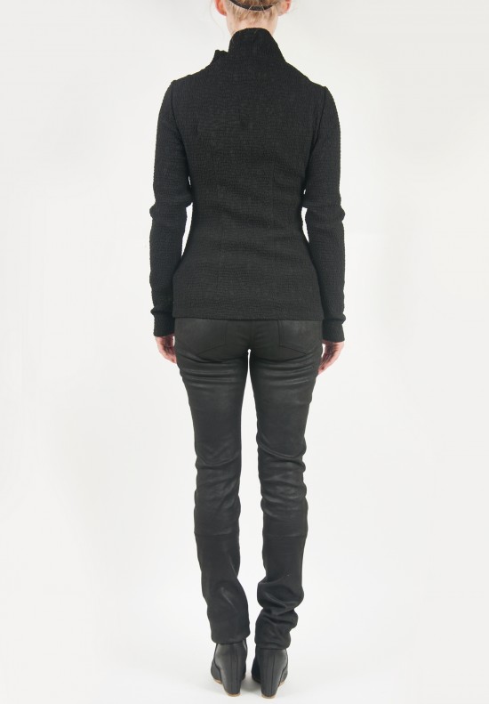 Anett Röstel Turtleneck Side Zipper Jacket in Black