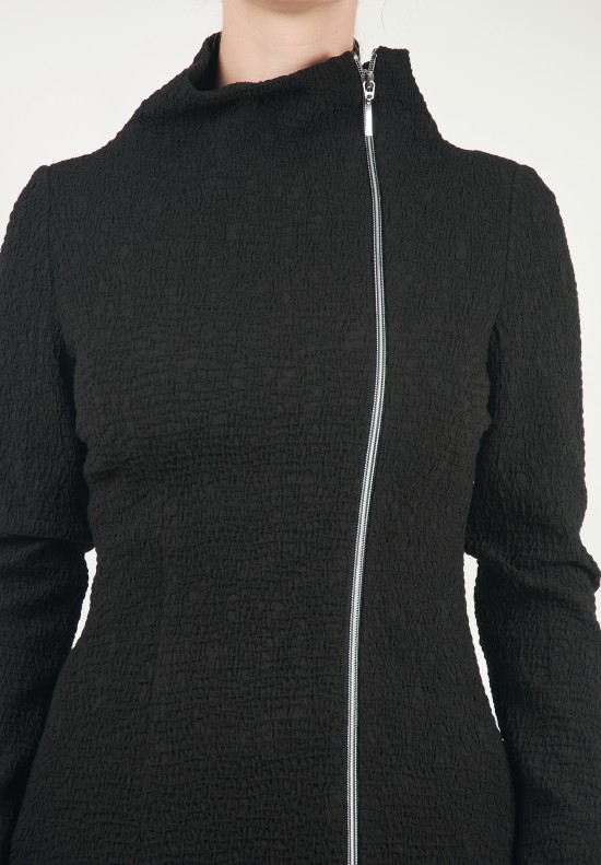 Anett Röstel Turtleneck Side Zipper Jacket in Black