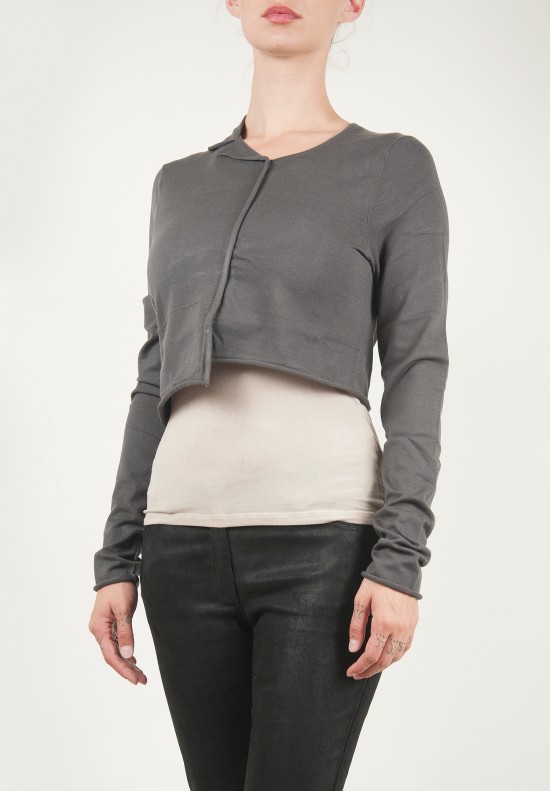 Rundholz Black Label Asymmetrical Crop Top in Platinum