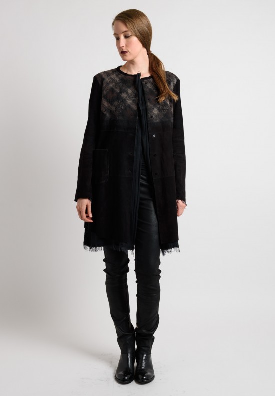 Gimo's Plaid Suede Jacket in Grey/Black	