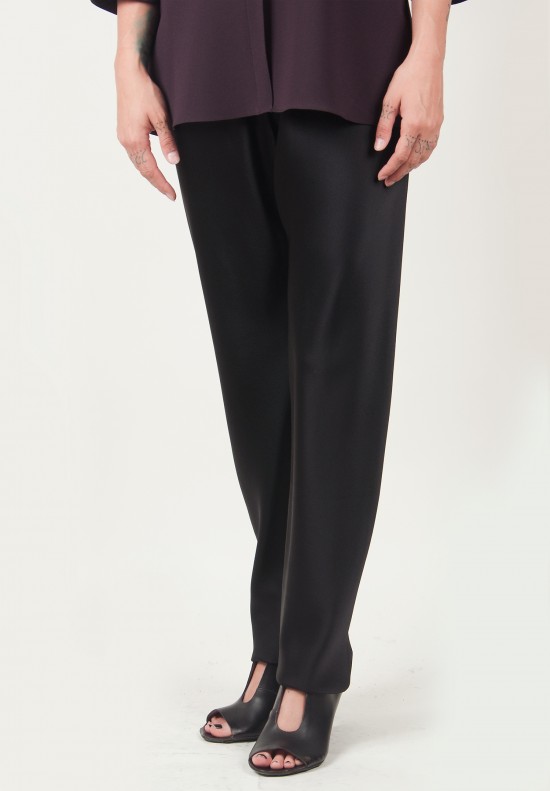 Peter Cohen Satin Bias Pants in Black