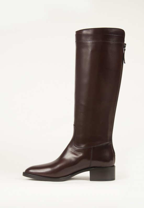 Sartore Tall Low Heel Boot in Dark Brown