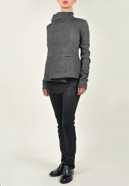 Rick Owens Moody Clean Biker Jacket in Dark Dust