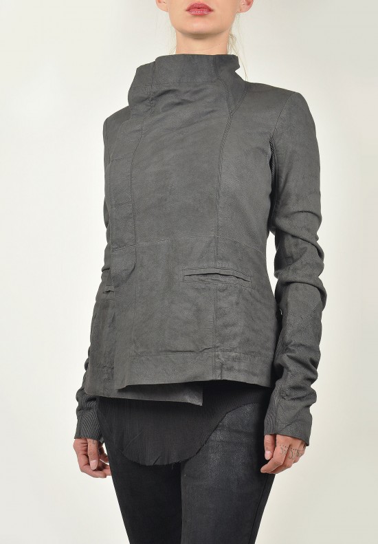 Rick Owens Moody Clean Biker Jacket in Dark Dust