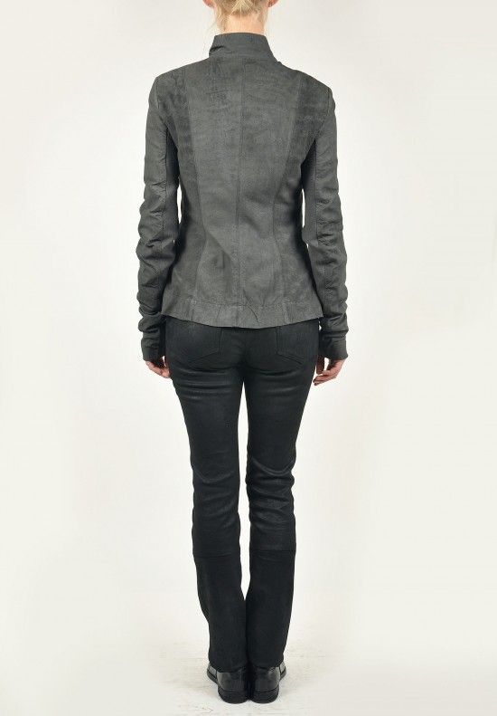 Rick Owens Moody Clean Biker Jacket in Dark Dust