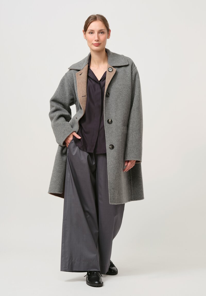 Nanna Pause Felted Dorian Coat in Grigio & Beige Brown	