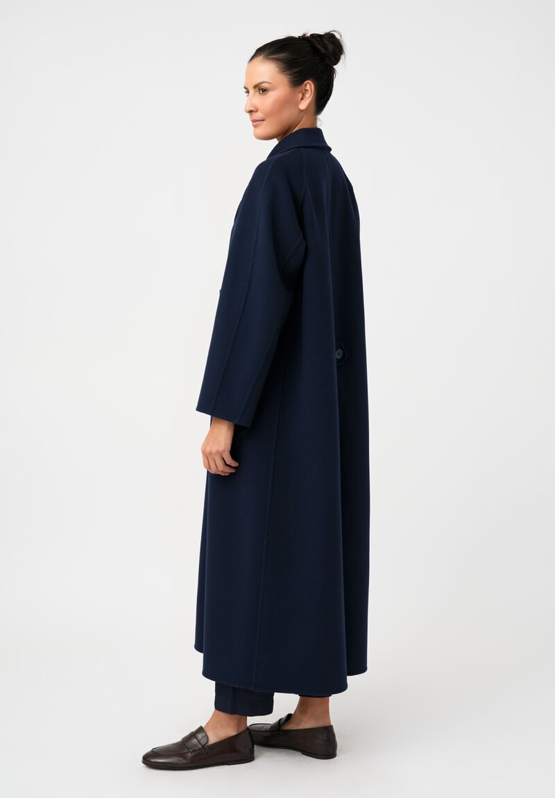 Asciari Felted Thermal Louise Coat in Navy Blue
