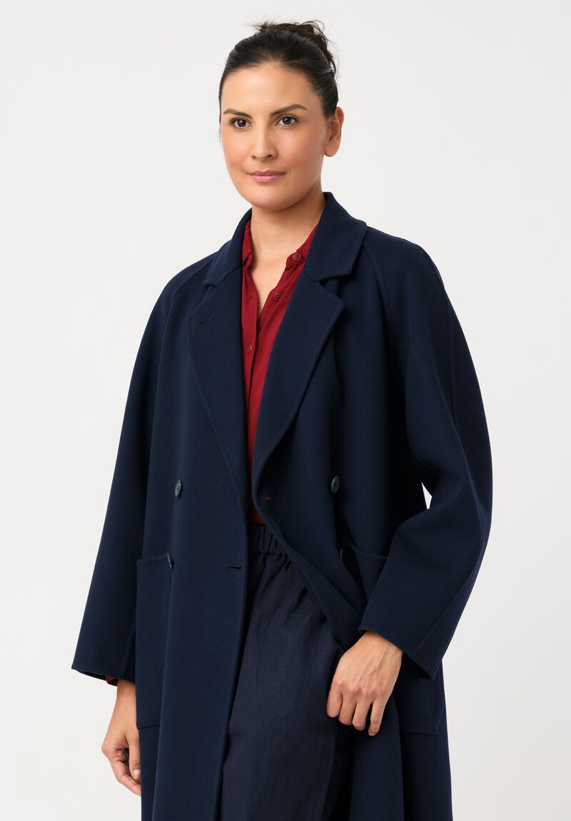 Asciari Felted Thermal Louise Coat in Navy Blue