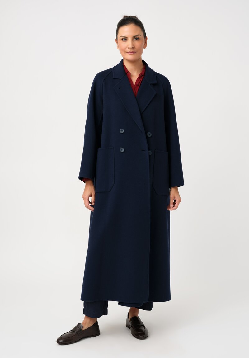 Asciari Felted Thermal Louise Coat in Navy Blue