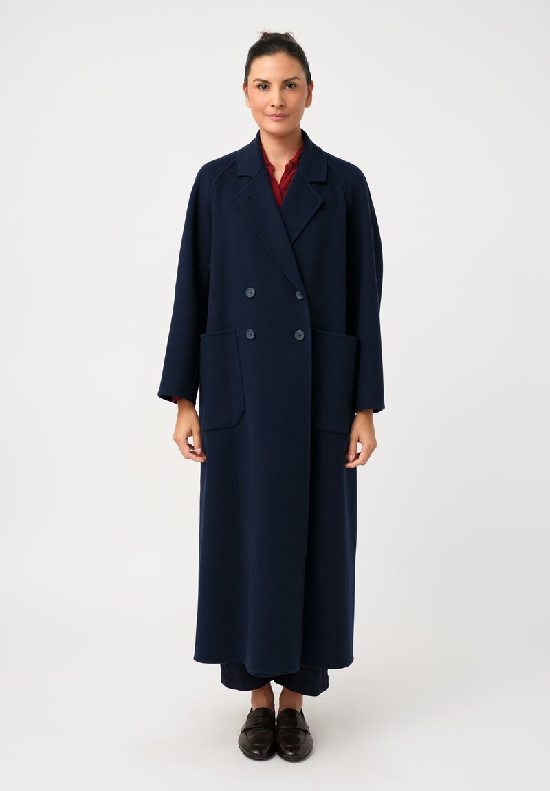 Asciari Felted Thermal Louise Coat in Navy Blue