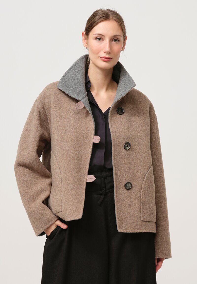 Nanna Pause Felted Erin Jacket in Grigio & Beige Brown