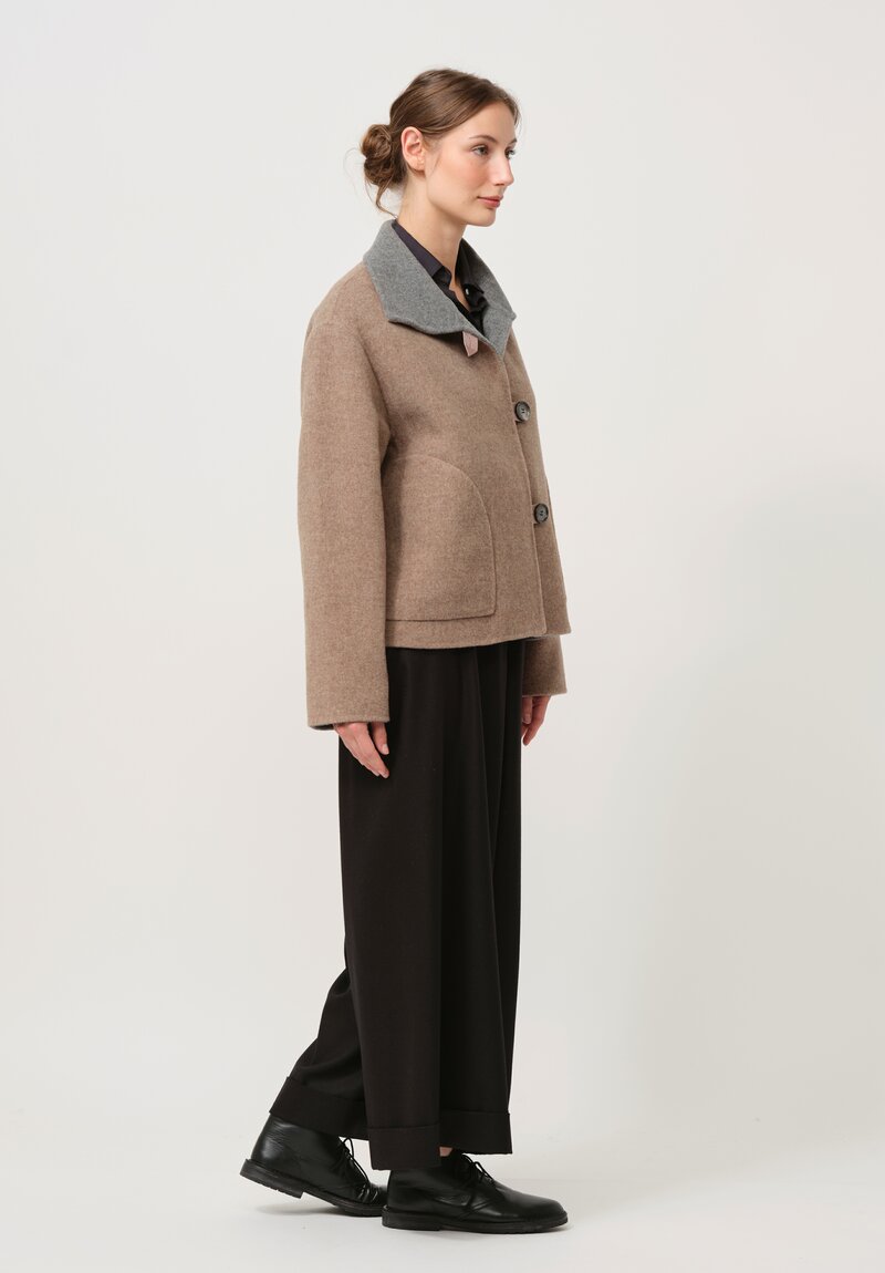 Nanna Pause Felted Erin Jacket in Grigio & Beige Brown