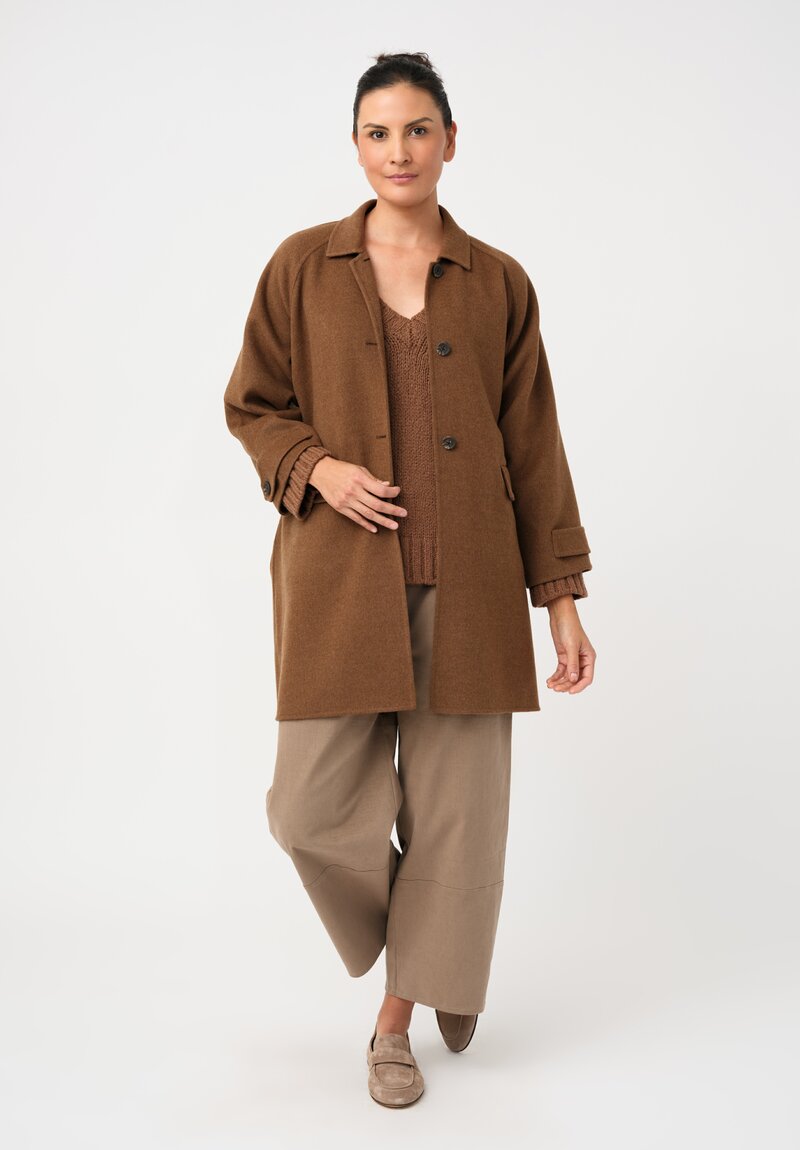Asciari Cashmere Ferro V-Neck Sweater in Sudan Brown