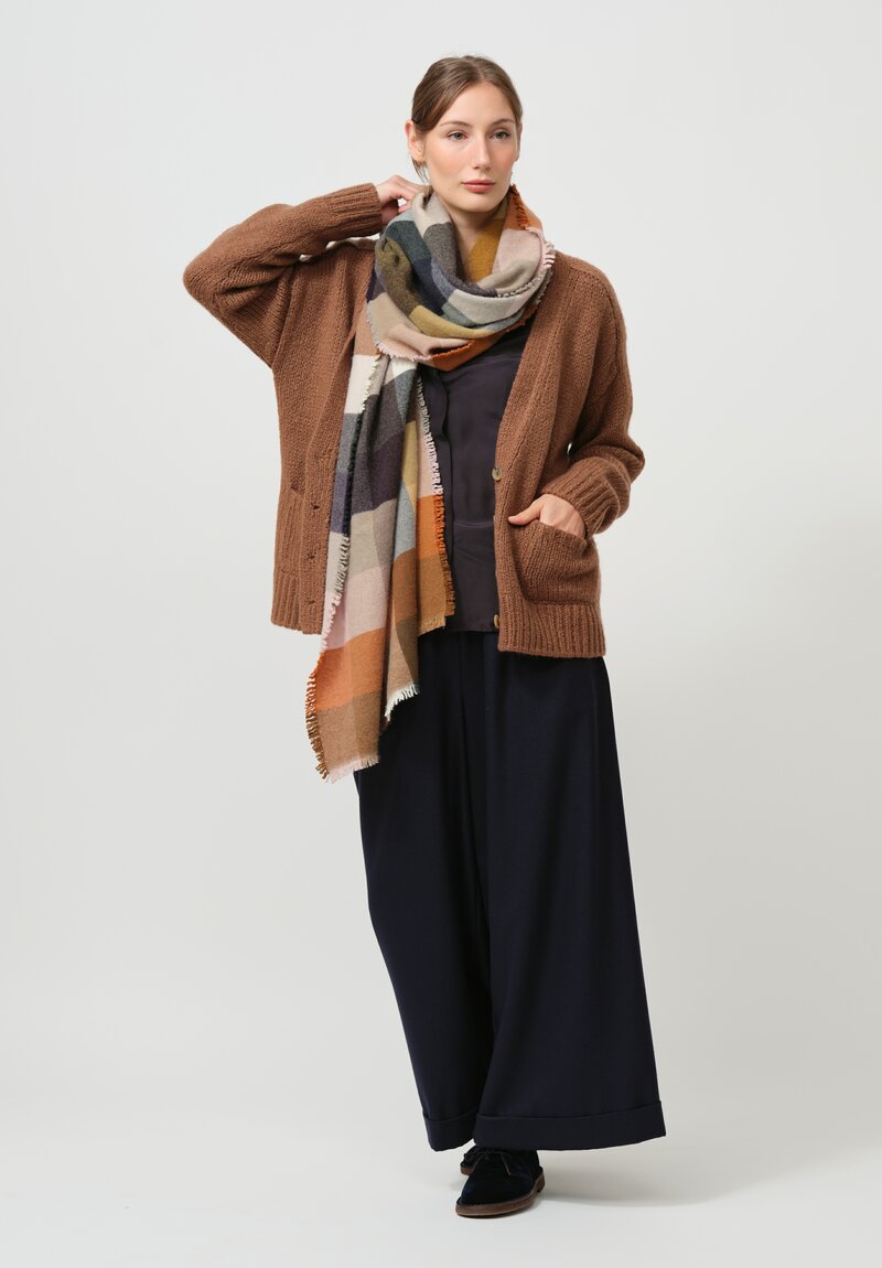 Asciari Cashmere Rame Knitted Cardigan in Sudan Brown	