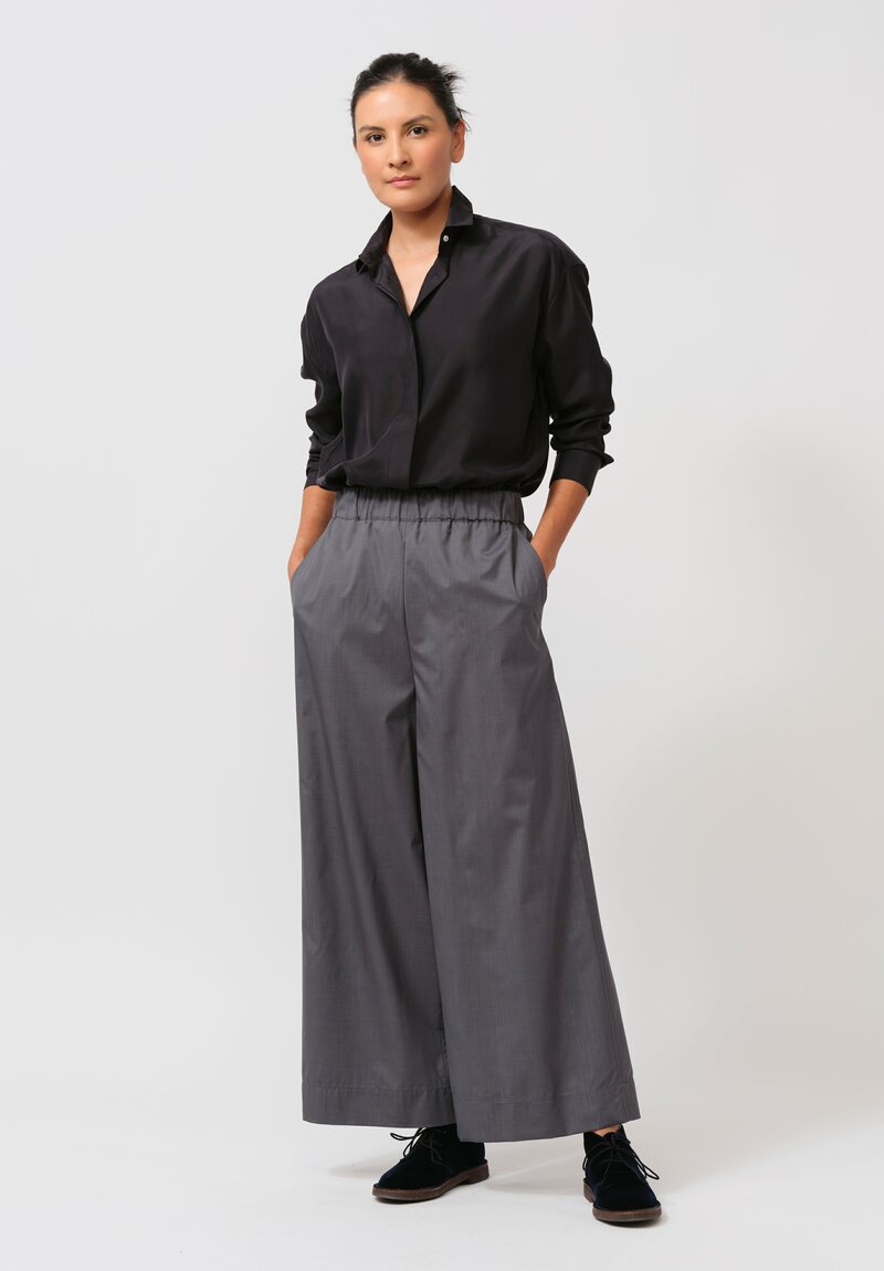 Asciari Wool & Silk Acero Pants in Grafite Grey	