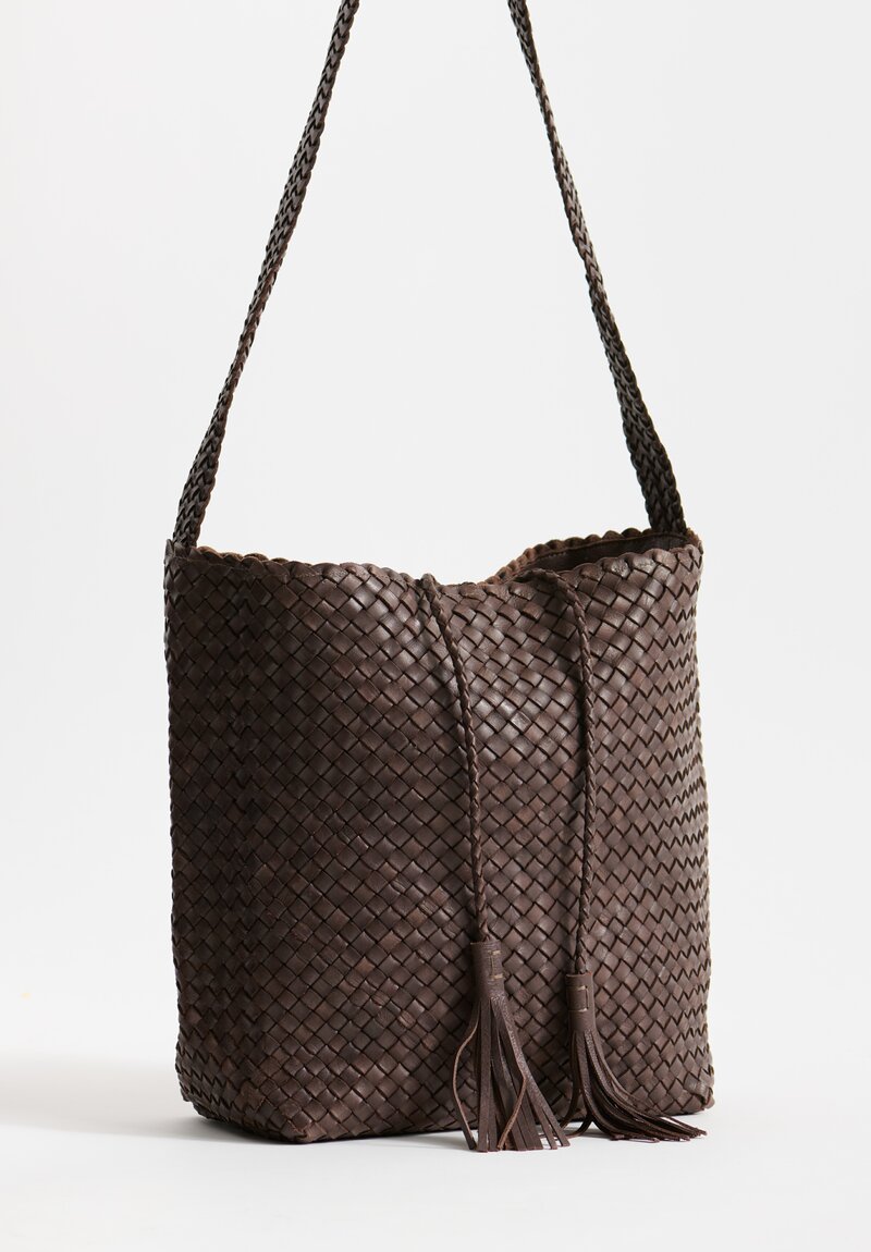 Massimo Palomba Victoria Wood Shoulder Bag in Ebano Brown	