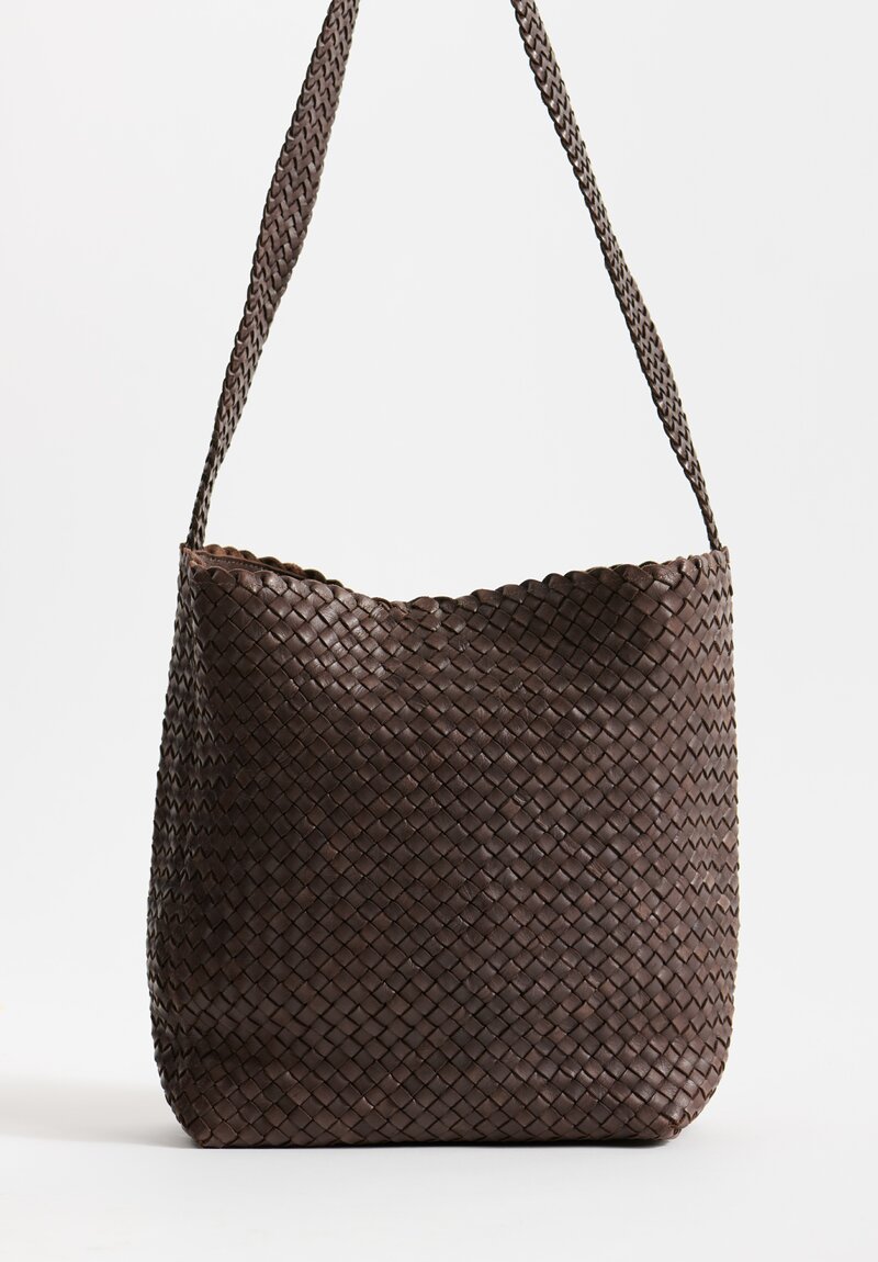 Massimo Palomba Victoria Wood Shoulder Bag in Ebano Brown	