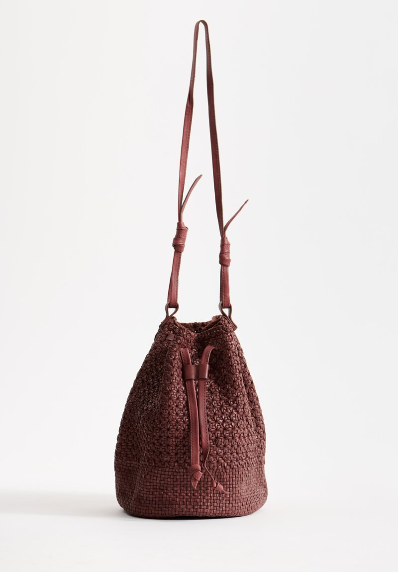 Massimo Palomba Lucille Vienna Woven Bucket Bag in Chestnut Brown	