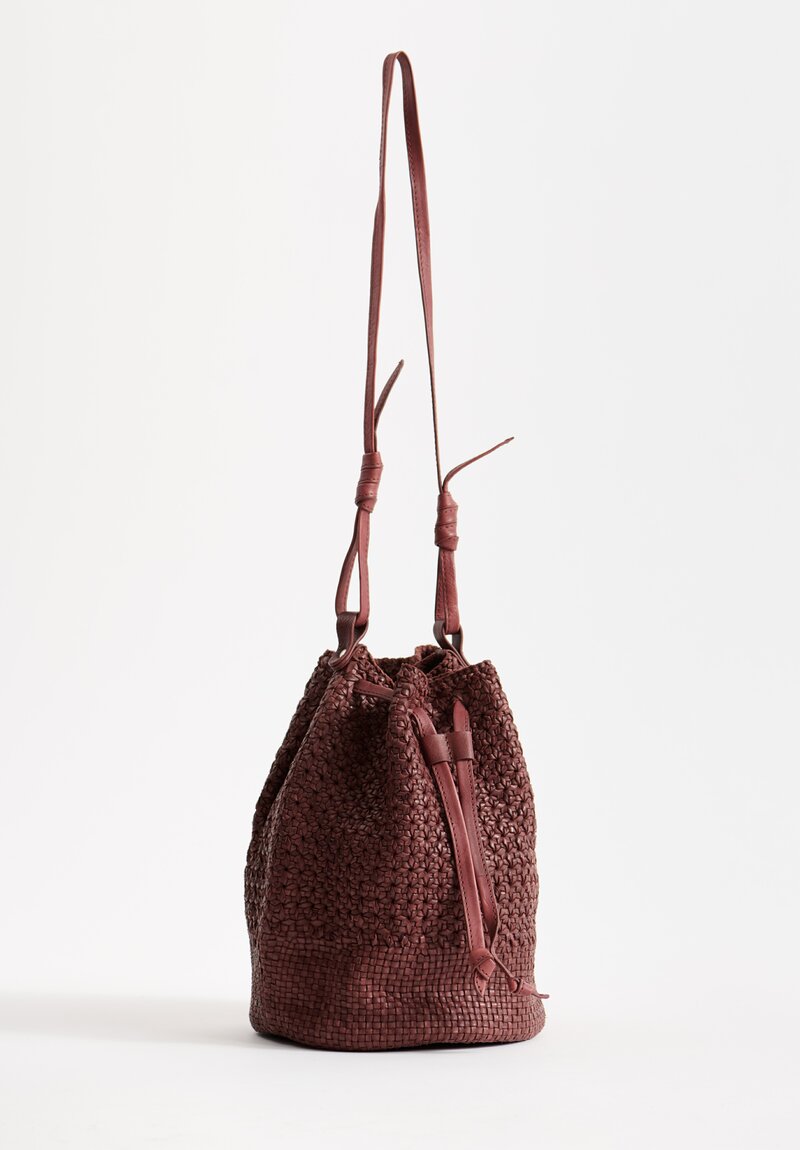 Massimo Palomba Lucille Vienna Woven Bucket Bag in Chestnut Brown	