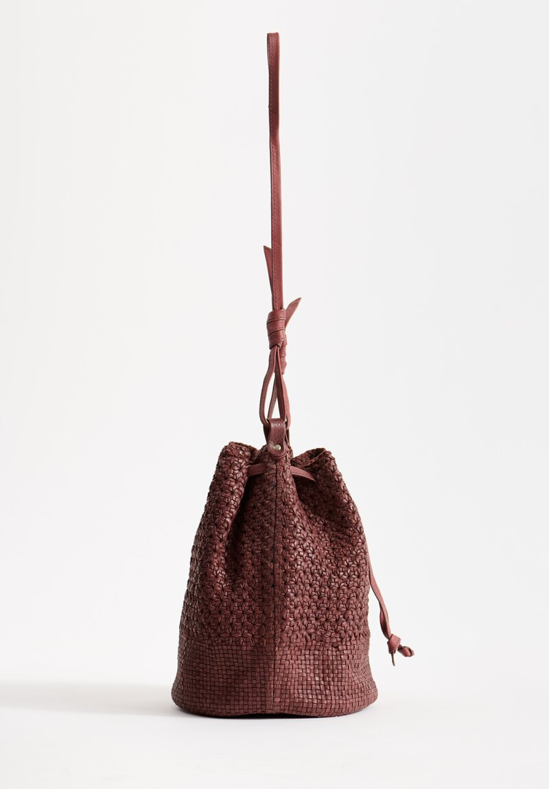 Massimo Palomba Lucille Vienna Woven Bucket Bag in Chestnut Brown	