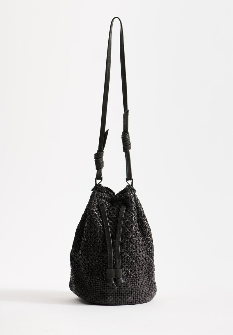 Massimo Palomba Lucille Vienna Woven Bucket Bag in Black	