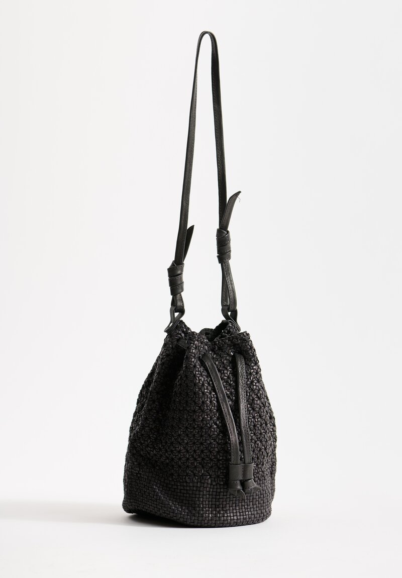 Massimo Palomba Lucille Vienna Woven Bucket Bag in Black	