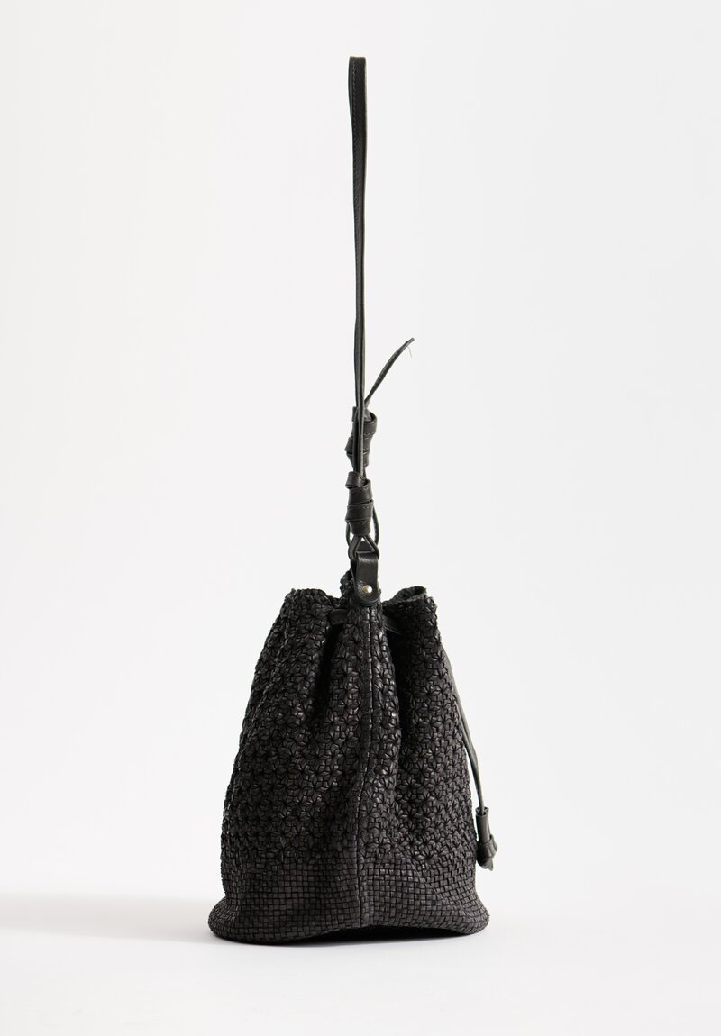 Massimo Palomba Lucille Vienna Woven Bucket Bag in Black	