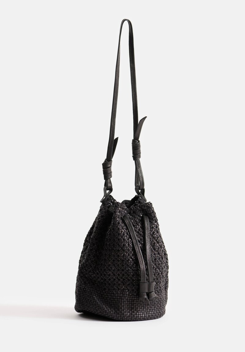 Massimo Palomba Lucille Vienna Woven Bucket Bag in Black	