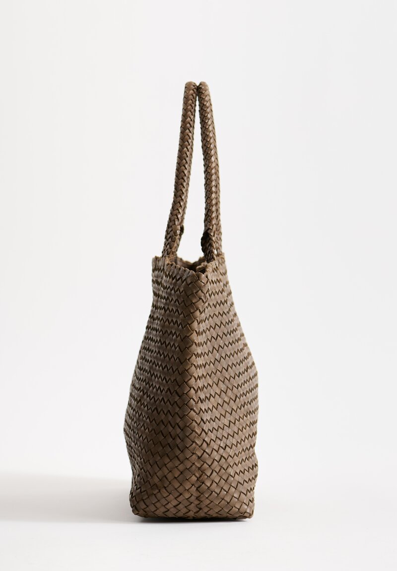 Massimo Palomba Coimbra Wood Basket Weave Wide Tote in Olive Green	