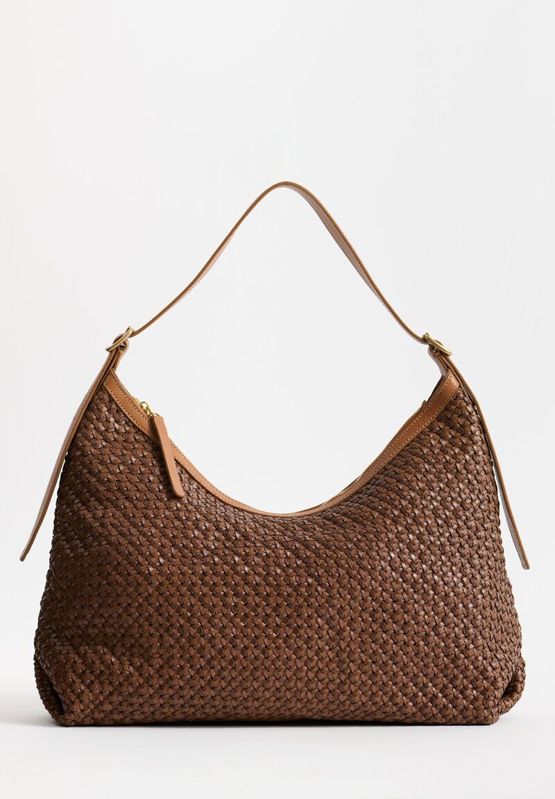 Massimo Palomba Handwoven Antigone Shoulder Bag in Dune Brown